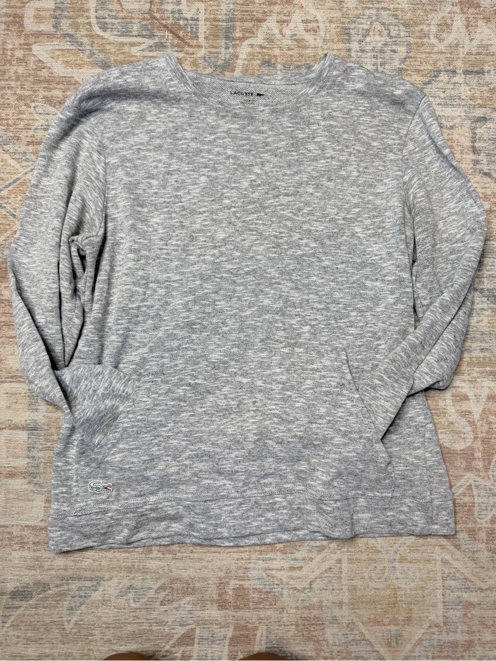 Lacoste Women's Heather Gray Crewneck Pullover